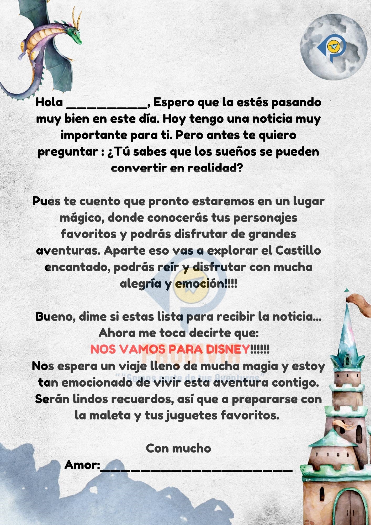 Carta Sorpresa Disney