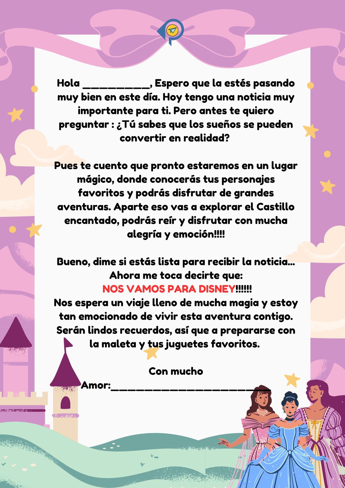 Carta Sorpresa Disney