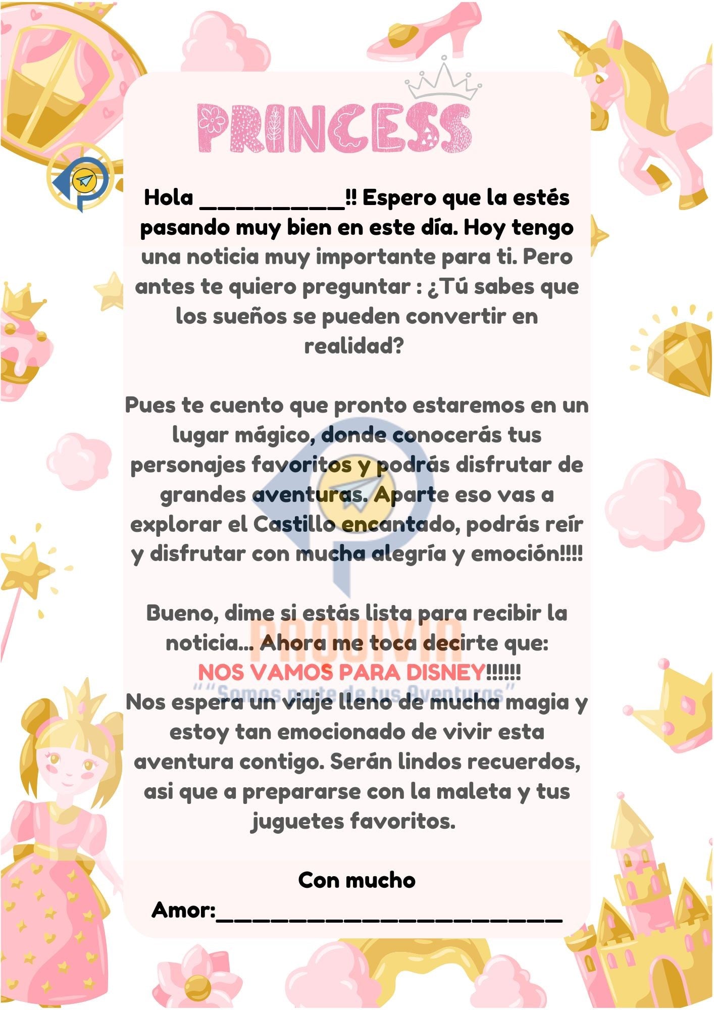 Carta Sorpresa Disney