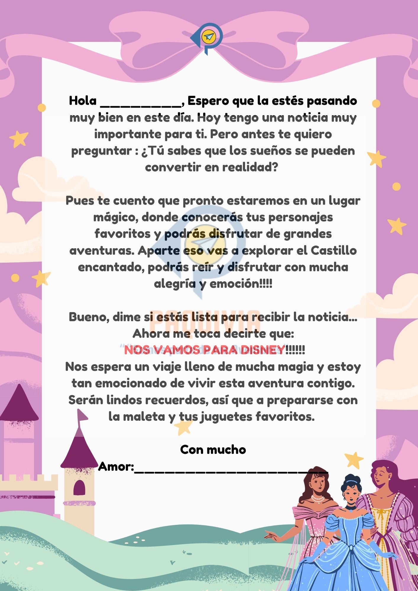 Carta Sorpresa Disney